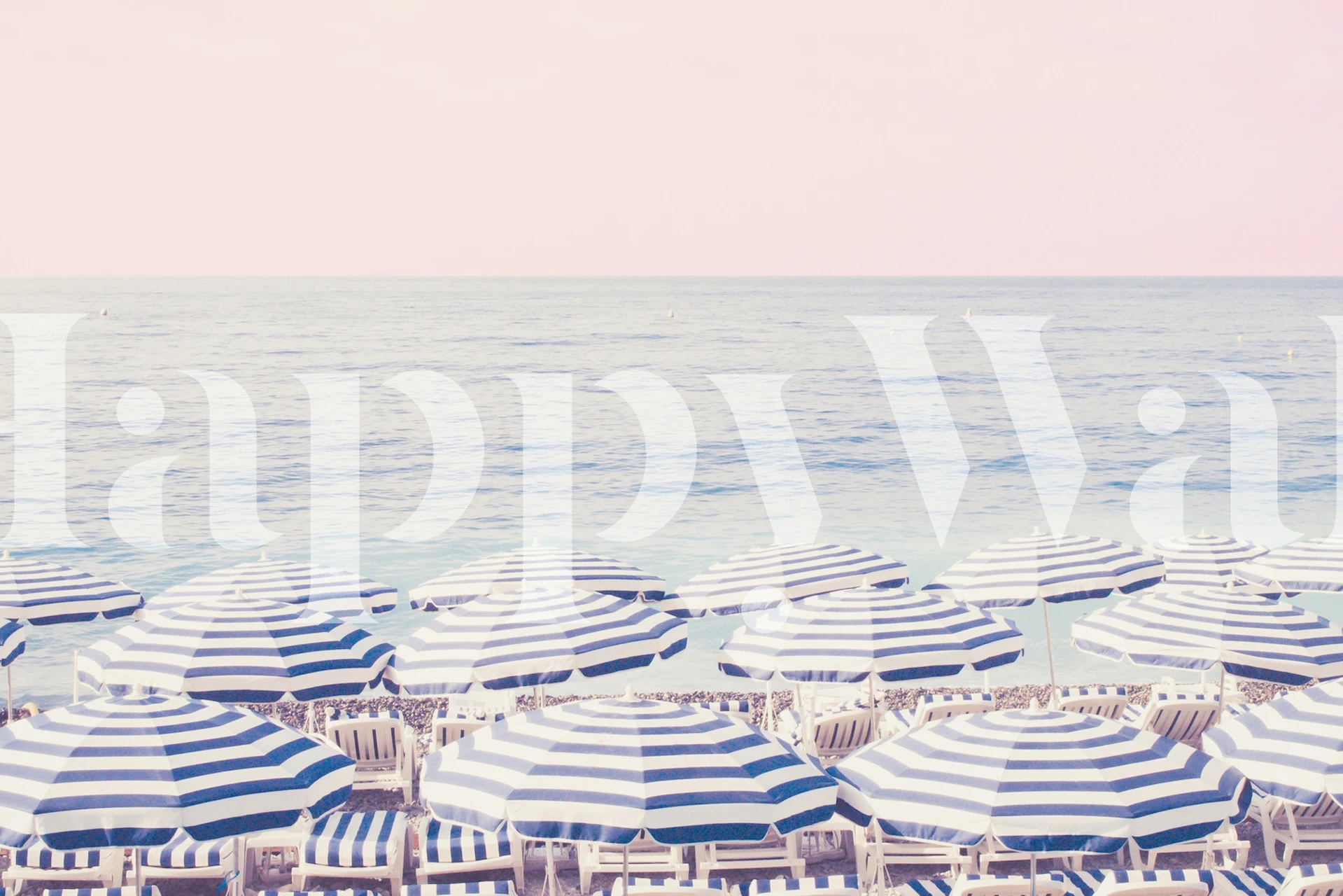 Pink Beach Scene wallpaper in a room