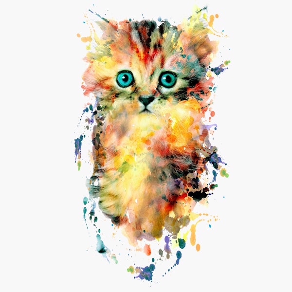 Watercolor Kitten