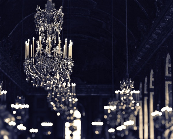 Gold and Navy Chandelier