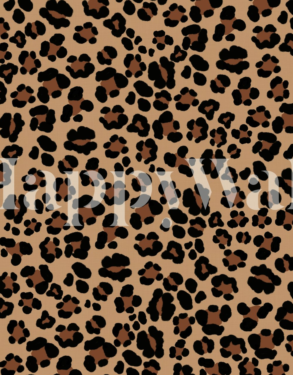 Leopard print pattern in brown and black tones wallpaper