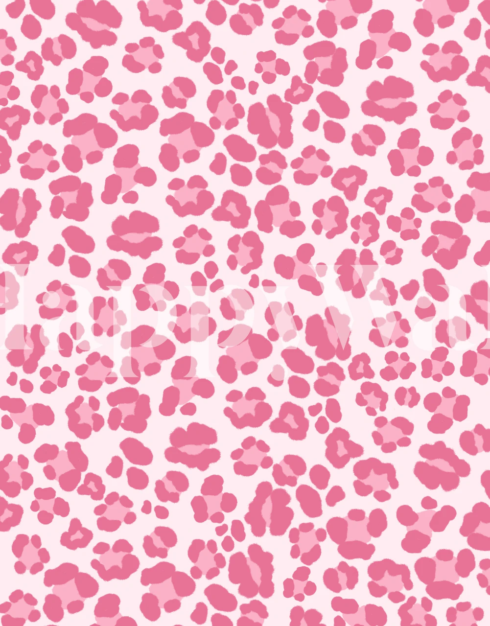 Pink leopard print wallpaper with various spot shapes.