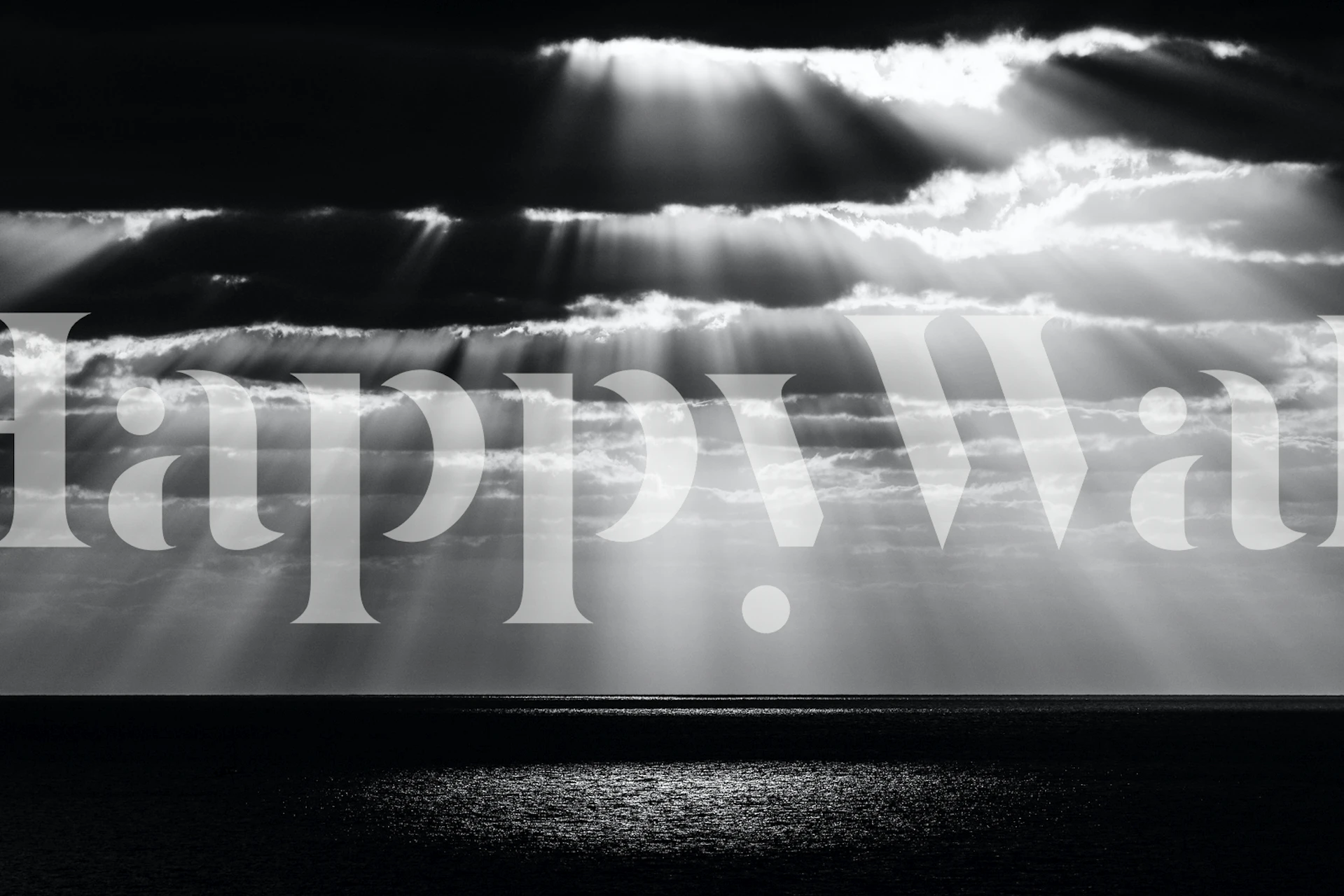 Black and white abstract wallpaper with dramatic light rays