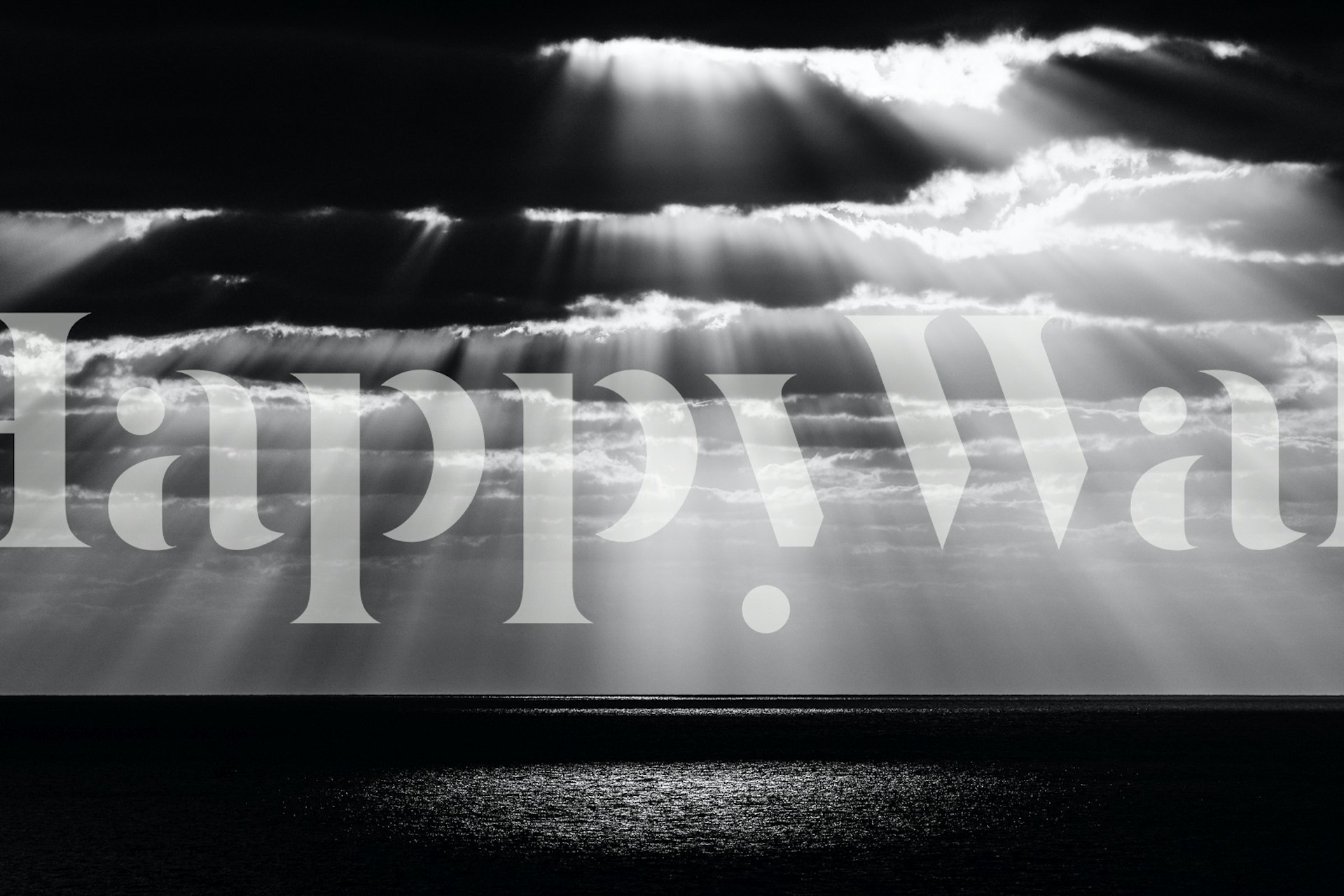 Black and white abstract wallpaper with dramatic light rays