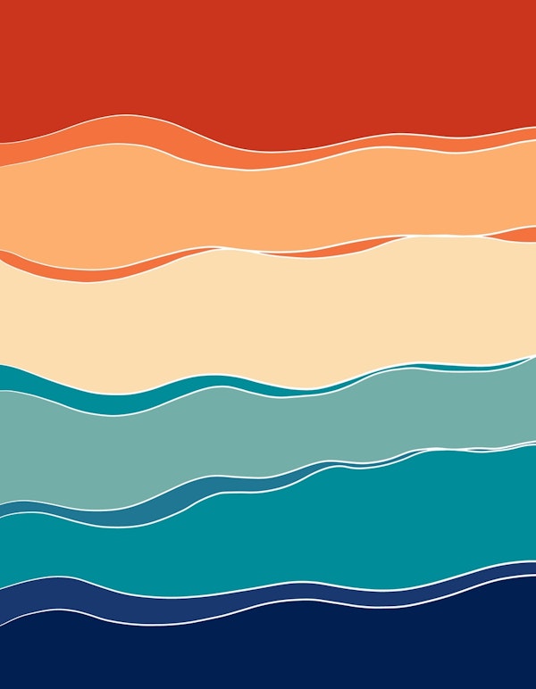 Retro Summer Ocean Wave 1