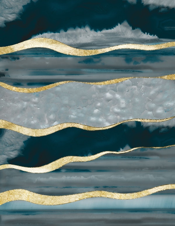 Teal Agate Gold Stripe Glam 1