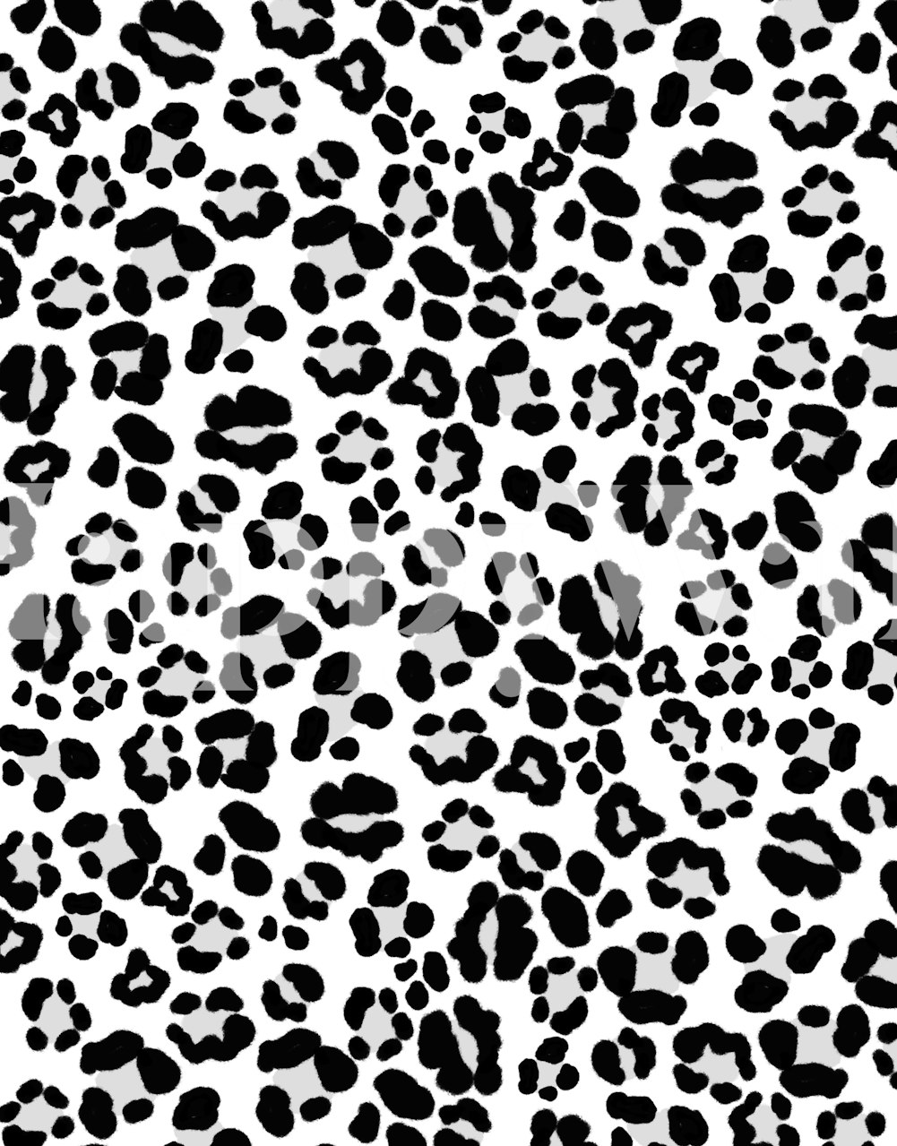 Black and white leopard print pattern for wall mural