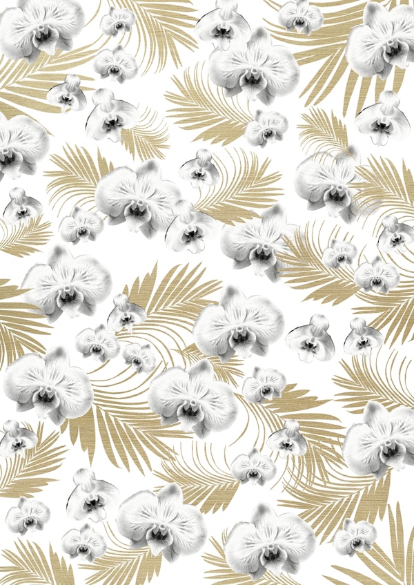 Orchid Palm Leaves Glam 1