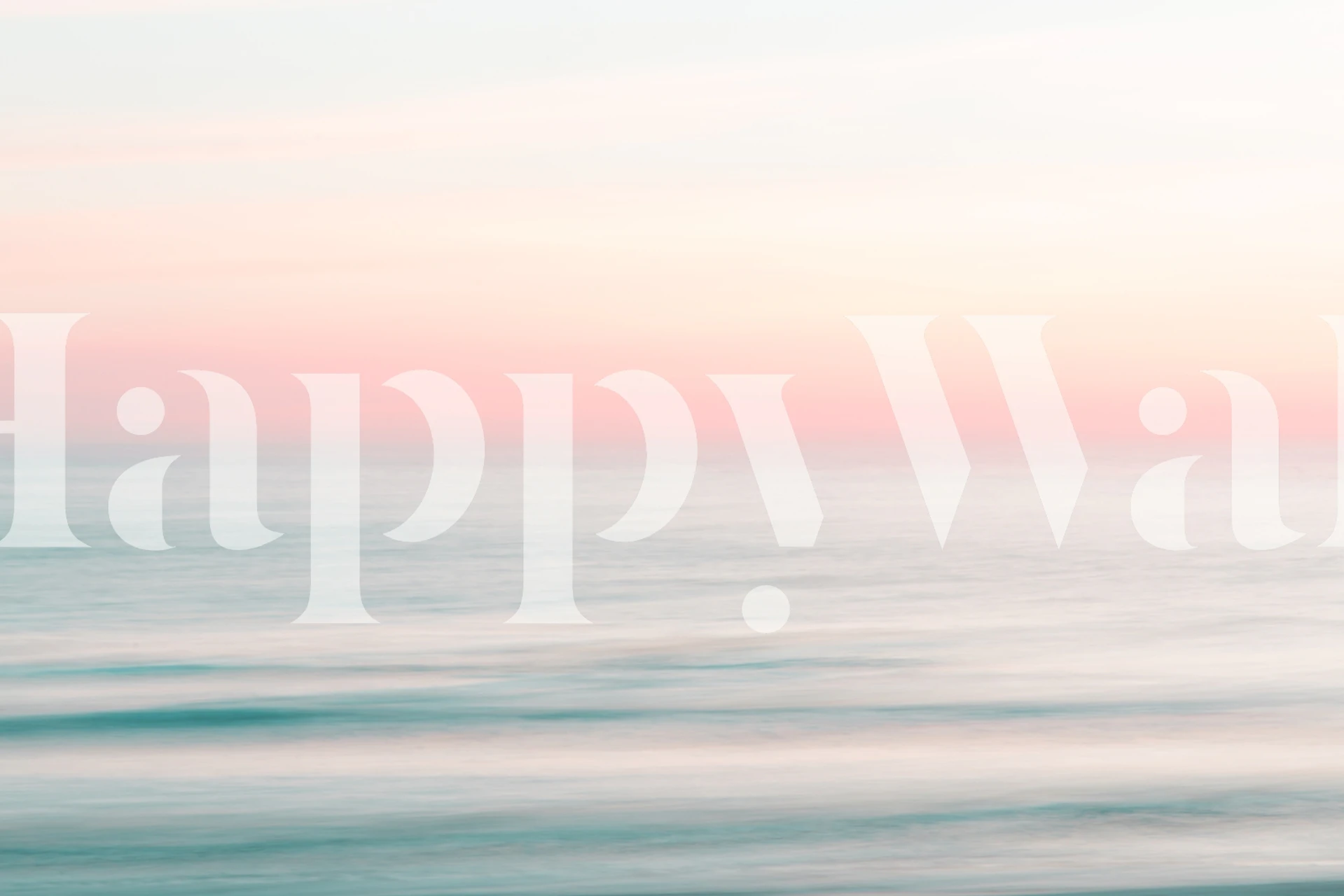Ocean waves with soft pink sunset hues wallpaper