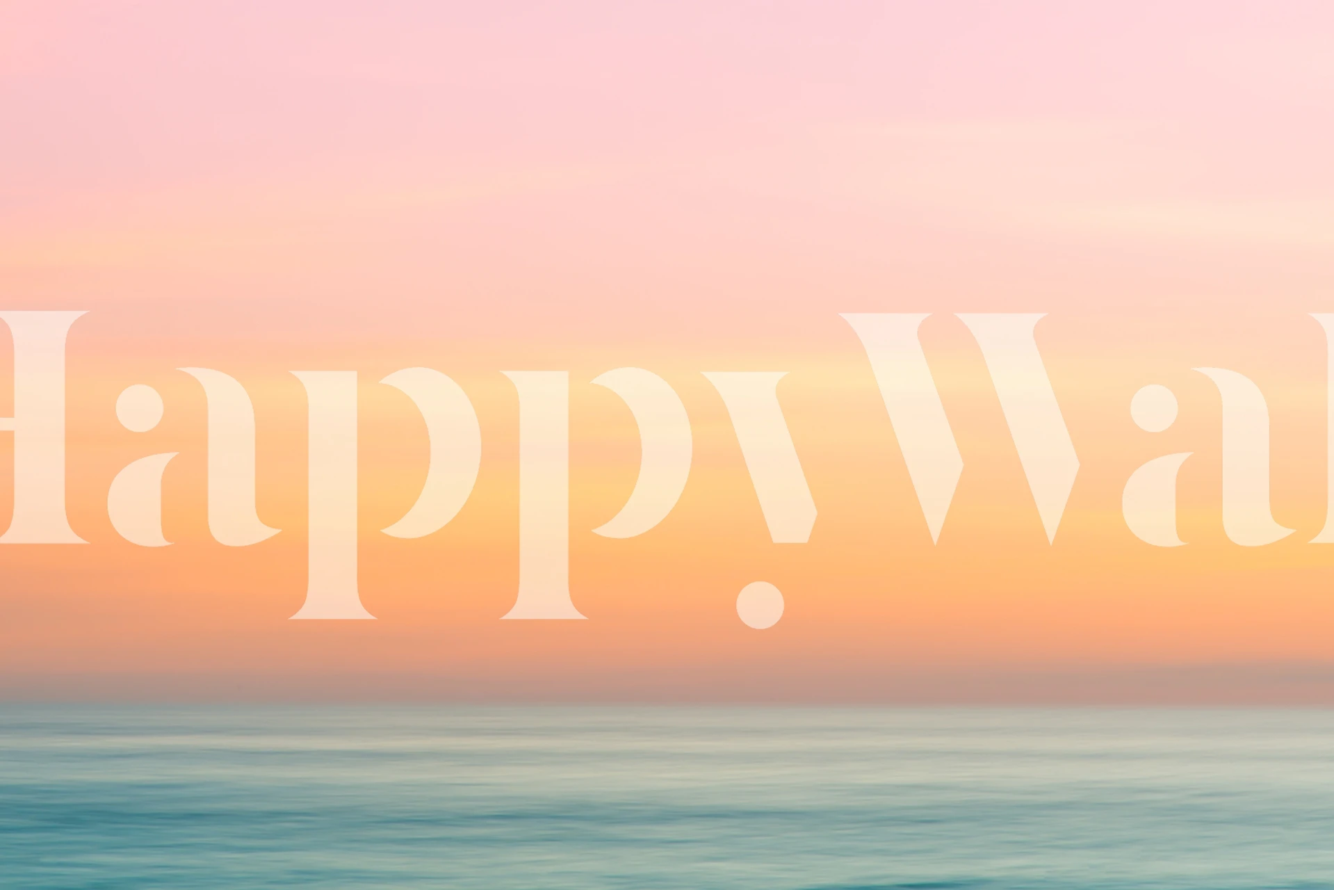 Ciel coucher de soleil flou avec dégradé d'orange et de rose sur une stickers murale océan calme