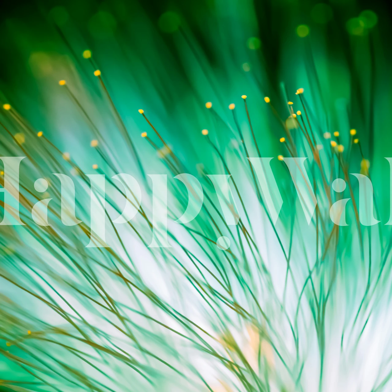 Green light and flower tapet i et rom