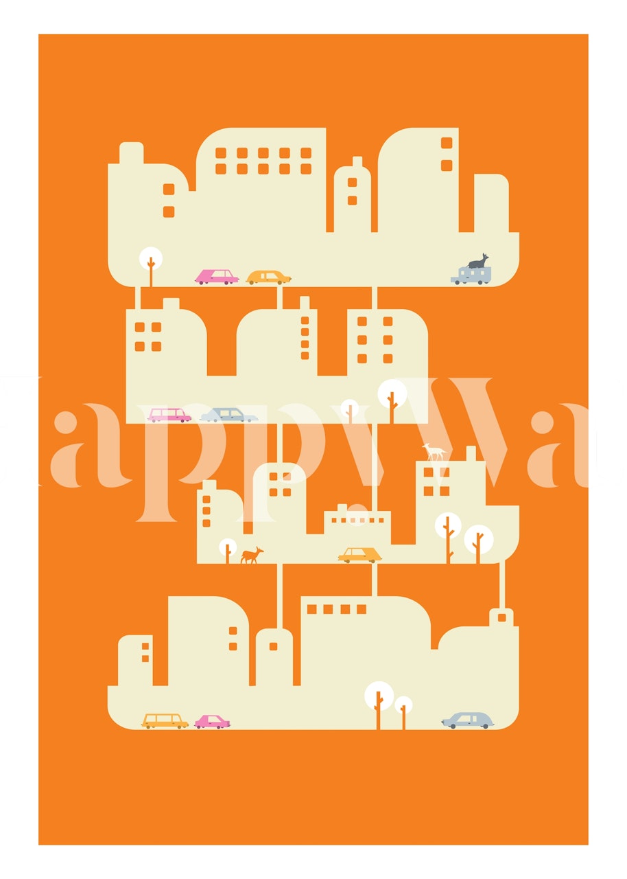 Image displaying Happywall's unique Home Print wall mural design