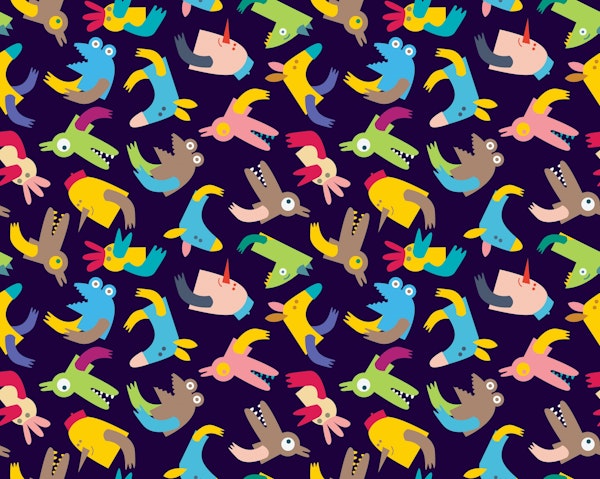 Blue Animals Pattern