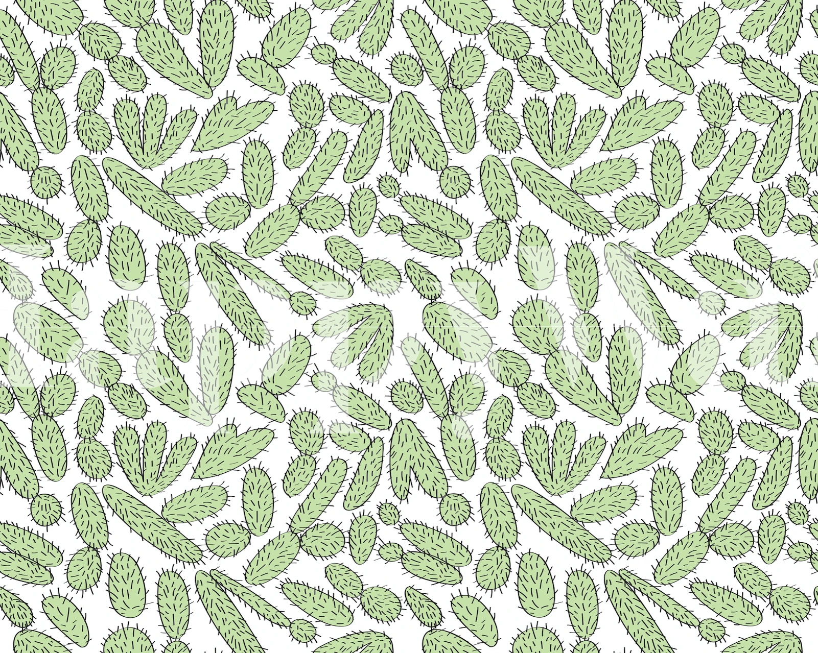 Cactus pattern wallpaper displayed in a room