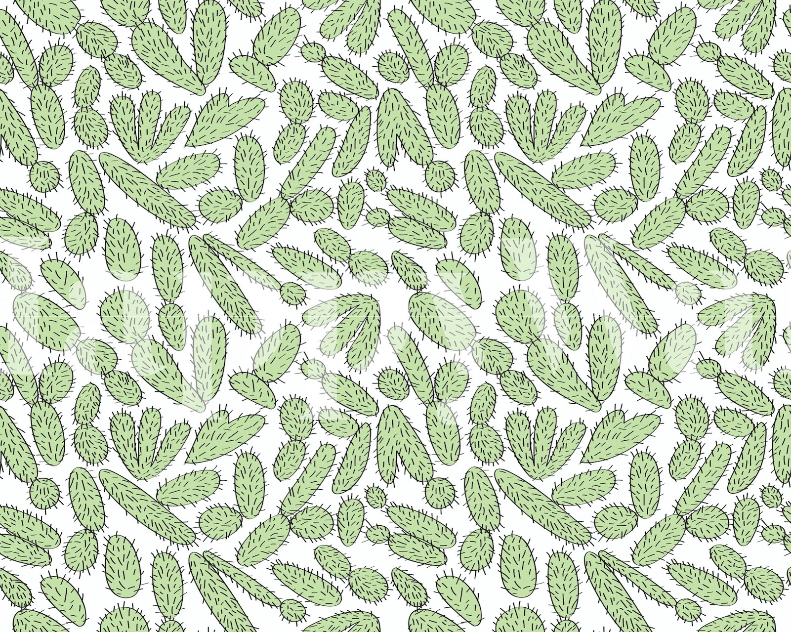 Cactus pattern wallpaper displayed in a room