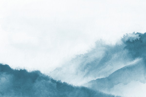Dark teal misty mountains