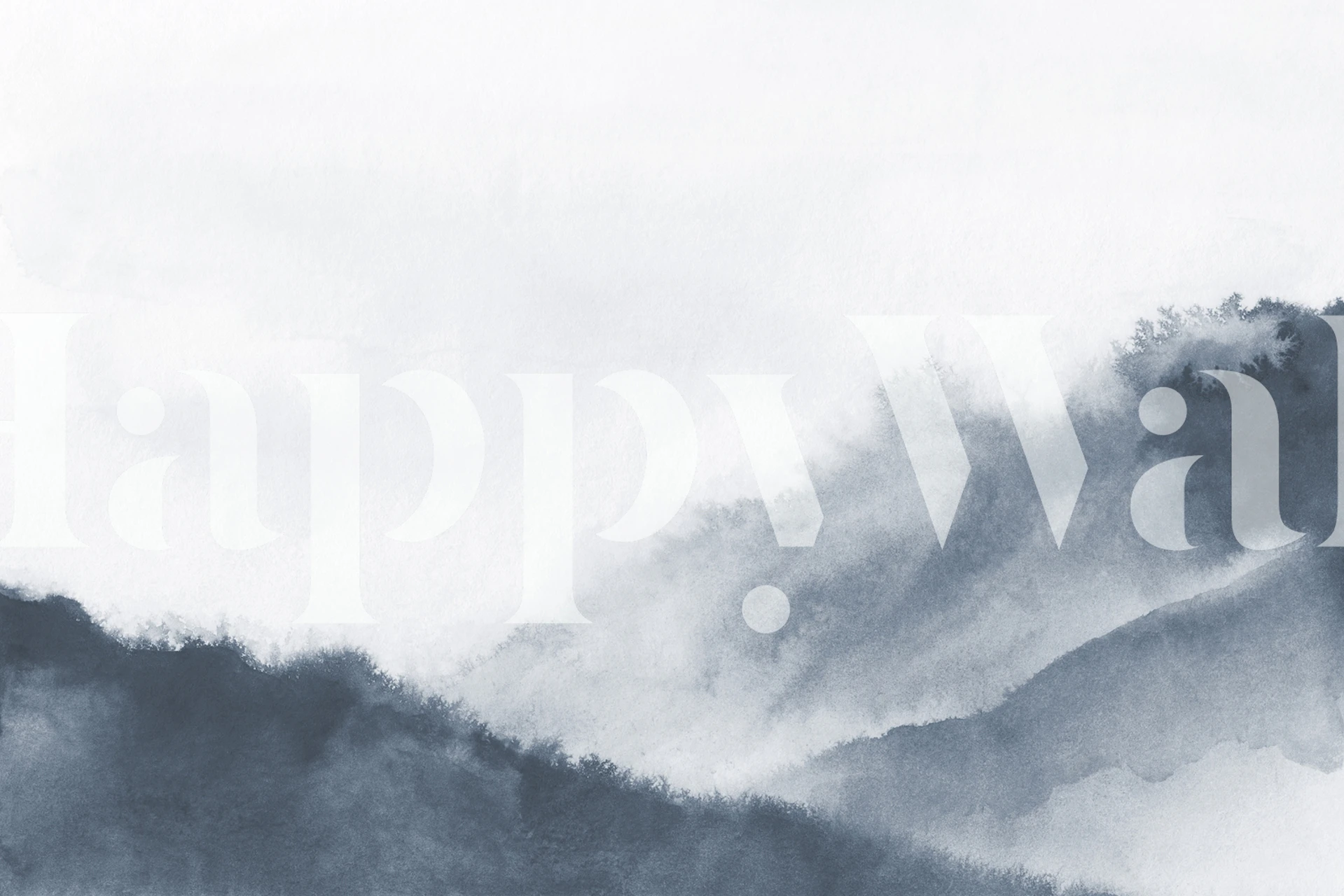 Papier peint Grayish misty mountains dans une pièce