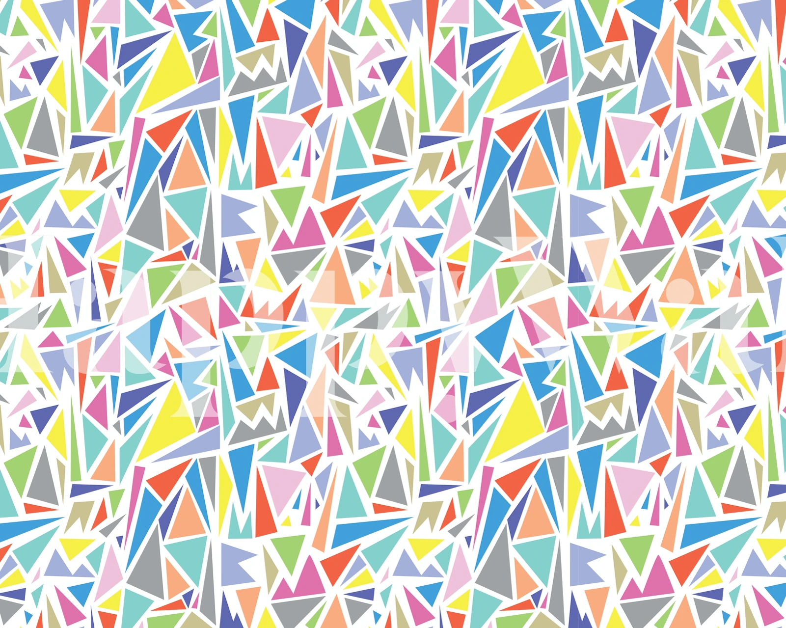 Design de papel de parede colorido Triangles Pattern na sala