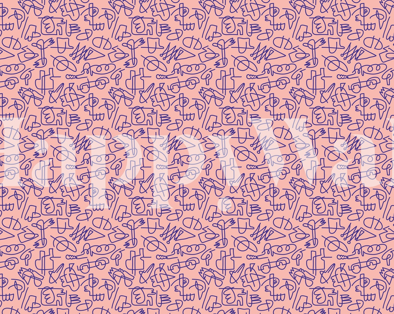 Carta da parati con motivi astratti e forme geometriche in colori tenui