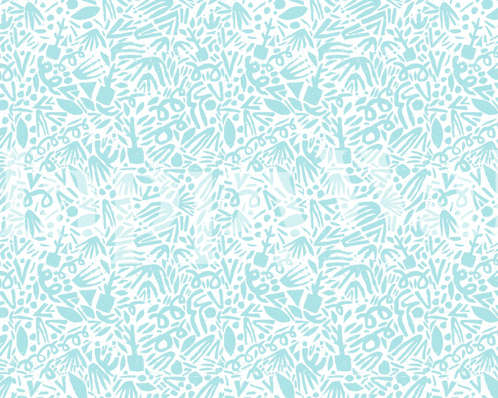 Nature-inspired wall mural with a calming botanical pattern