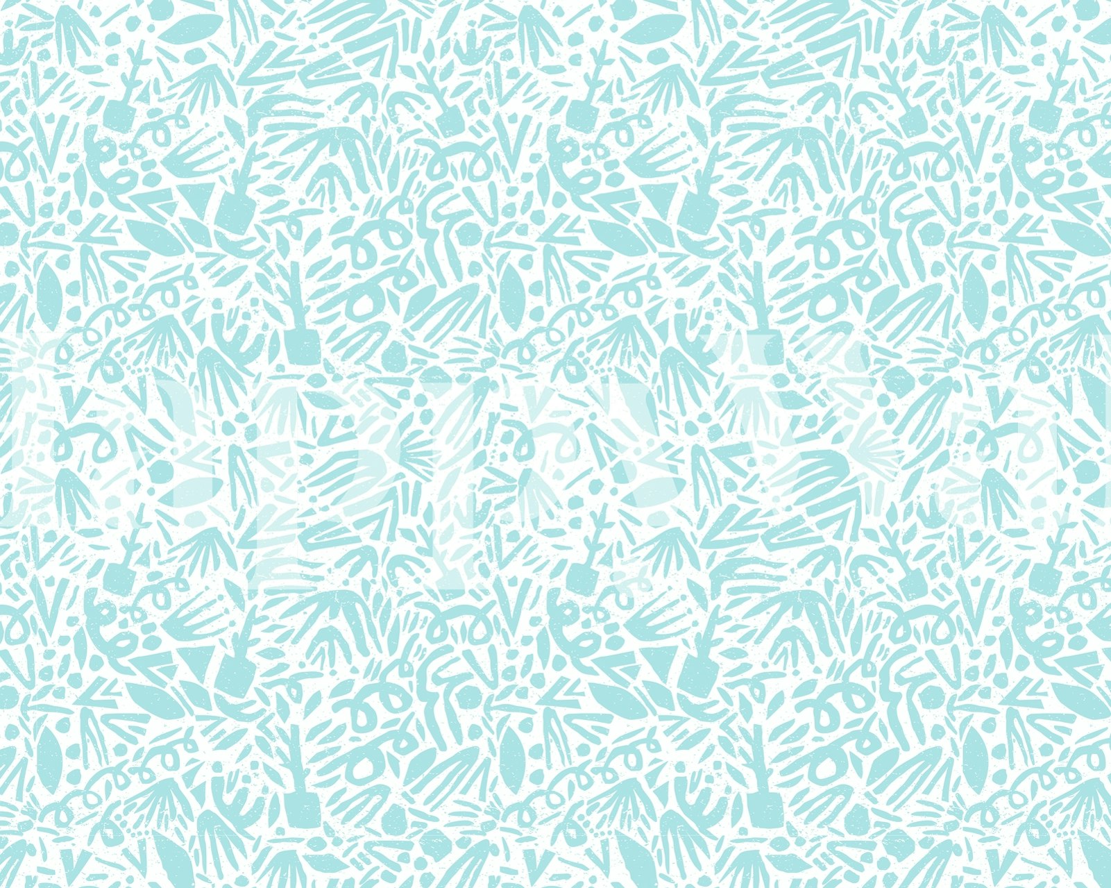 Nature-inspired wall mural with a calming botanical pattern