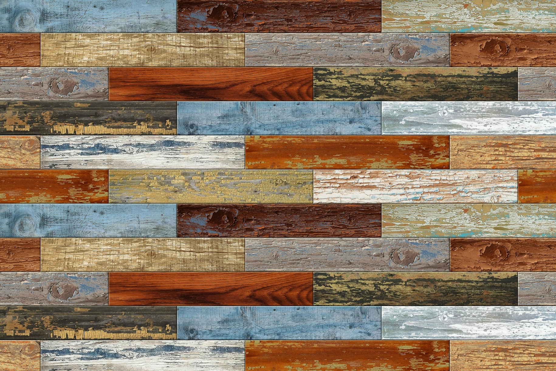 Reclaimed Boat Wood Multicolor wallpaper Happywall