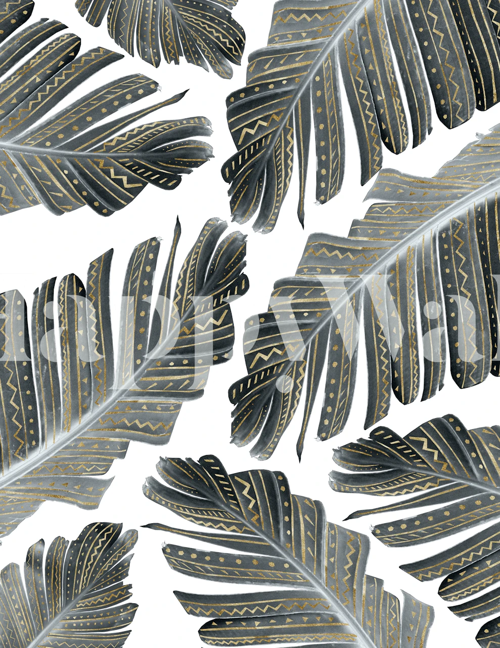 Boho Banana Leaves Glam 2 wallpaper in a room