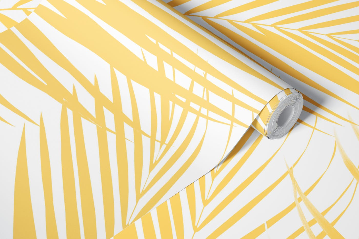 Palm Leaves Yellow Cali Vibe 1 wallpaper roll