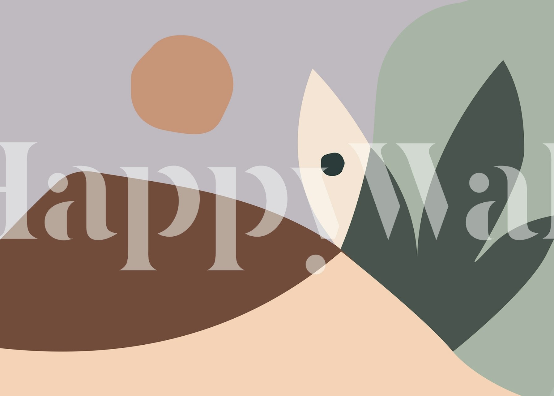 Apstraktna zidna slika za izlazak sunca sa zemljanim tonovima i geometrijskim oblicima