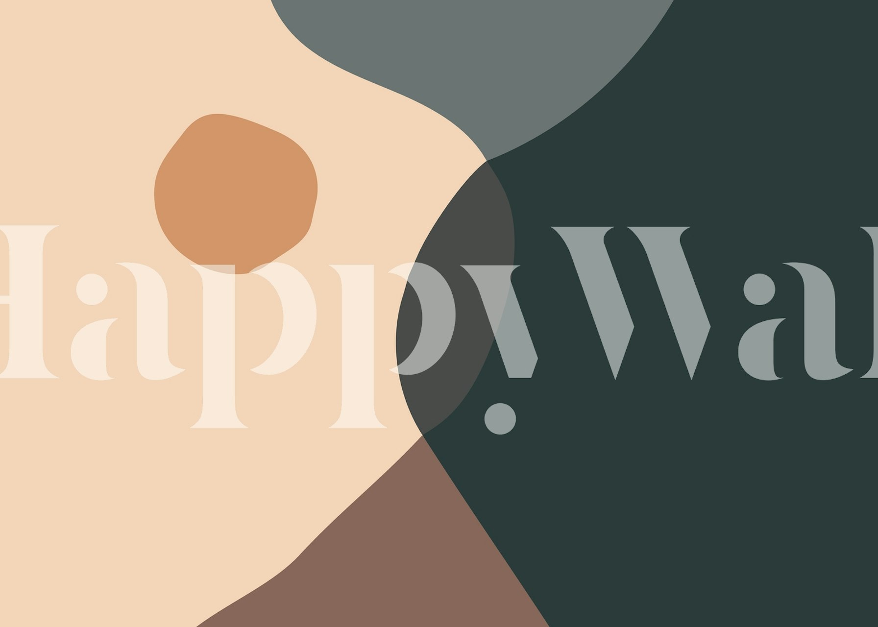 Abstract wallpaper featuring earthy shapes in beige, brown, and dark green hues