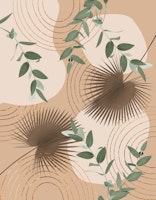 Warm Beige Abstract Shapes 1 ταπετσαρία