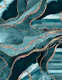 Teal Blue Marble Agate Gold 1