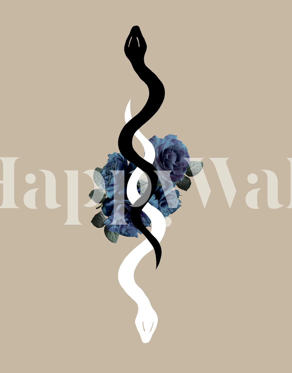 Yin Yang Snake Glam 1 wallpaper design in a room