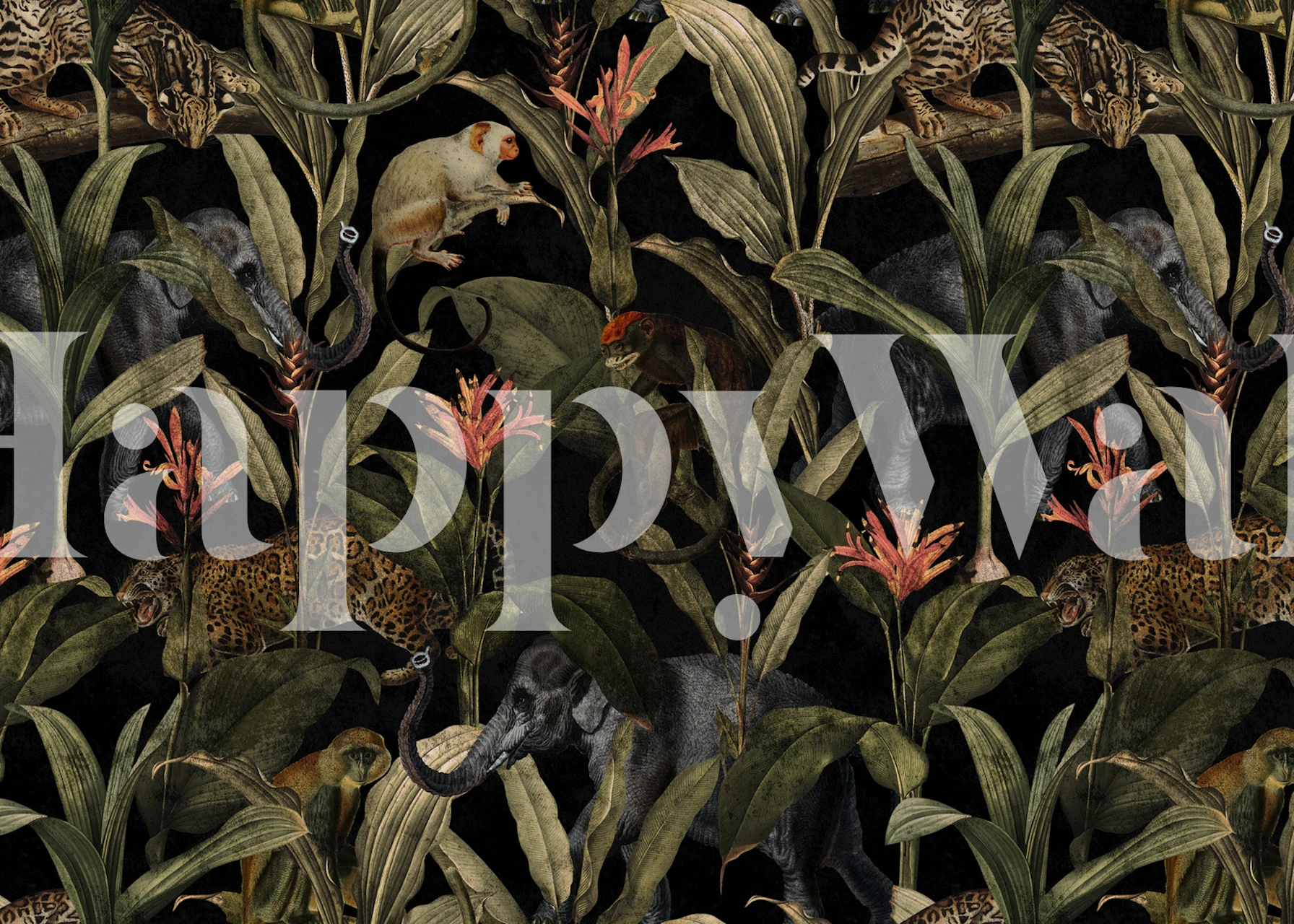 African Night Animals Jungle wallpaper design