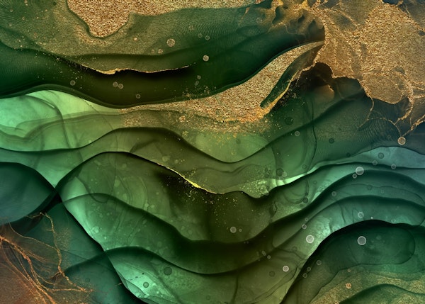 Deep Green Ink Alcohol Ocean