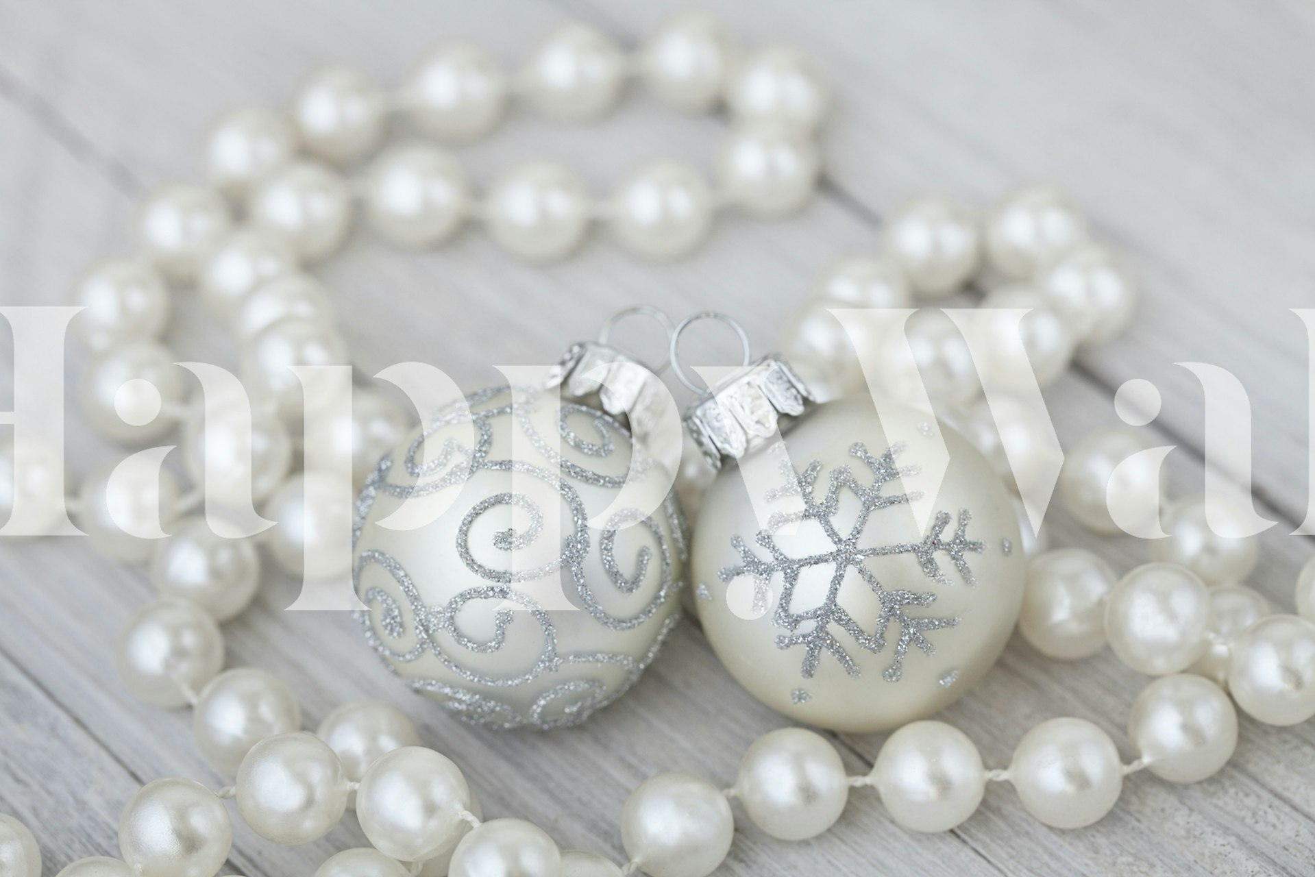 Elegant Christmas decoration wallpaper in a room