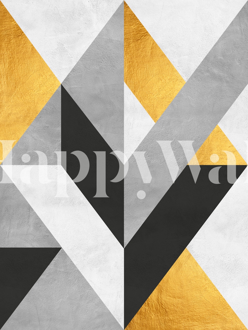 Geometric gold and gray wallpaper with abstract shapes