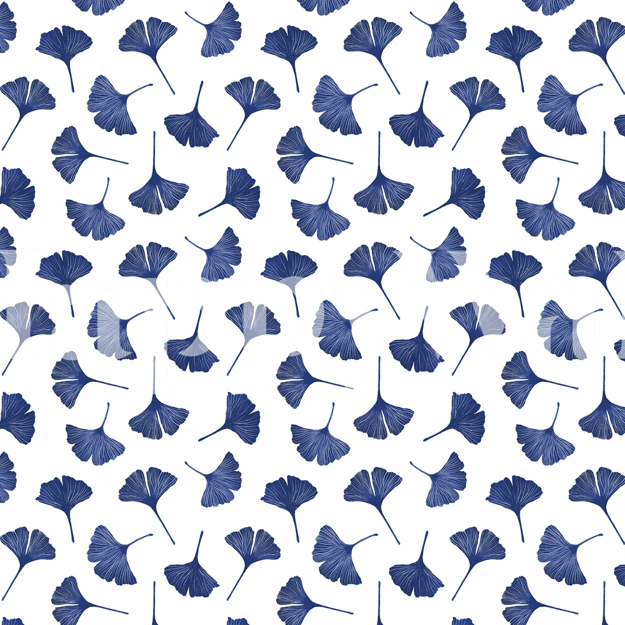 Premium Blue Ginkgo Biloba Wall Mural Image