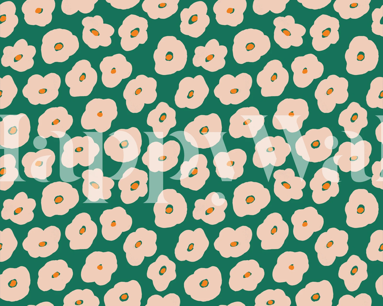 Aria wallpaper with green flowers design