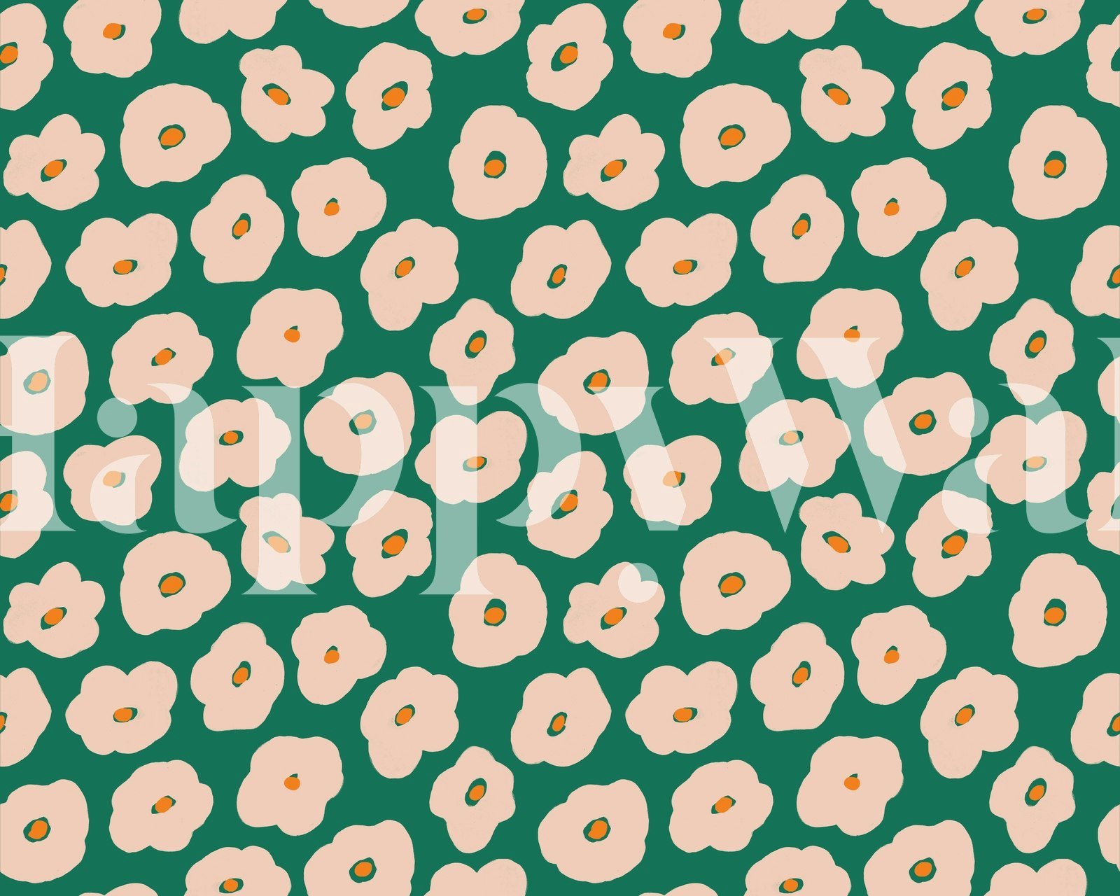 Aria wallpaper with green flowers design