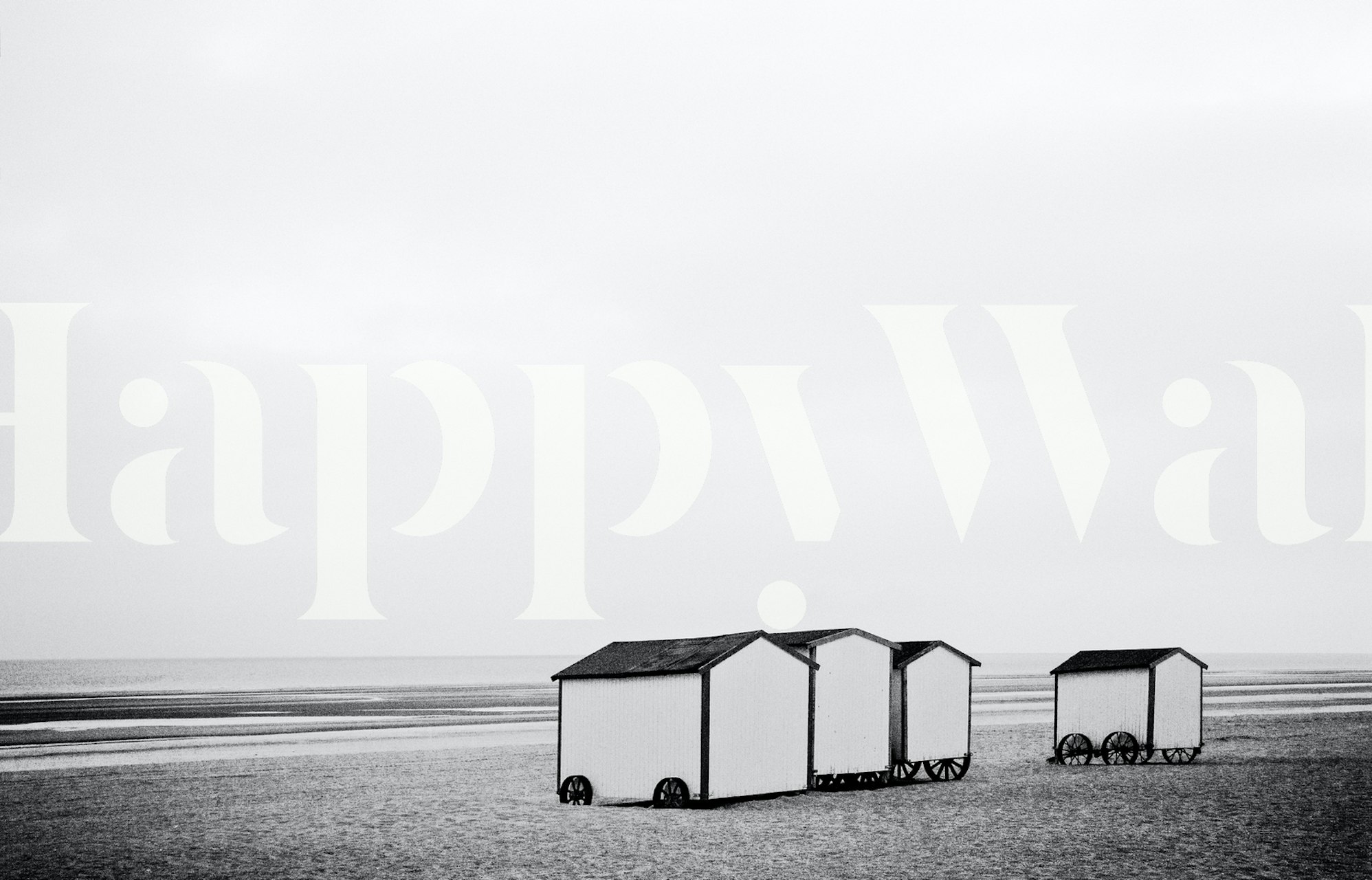 Missing holidays papier peint avec des cabanes de plage