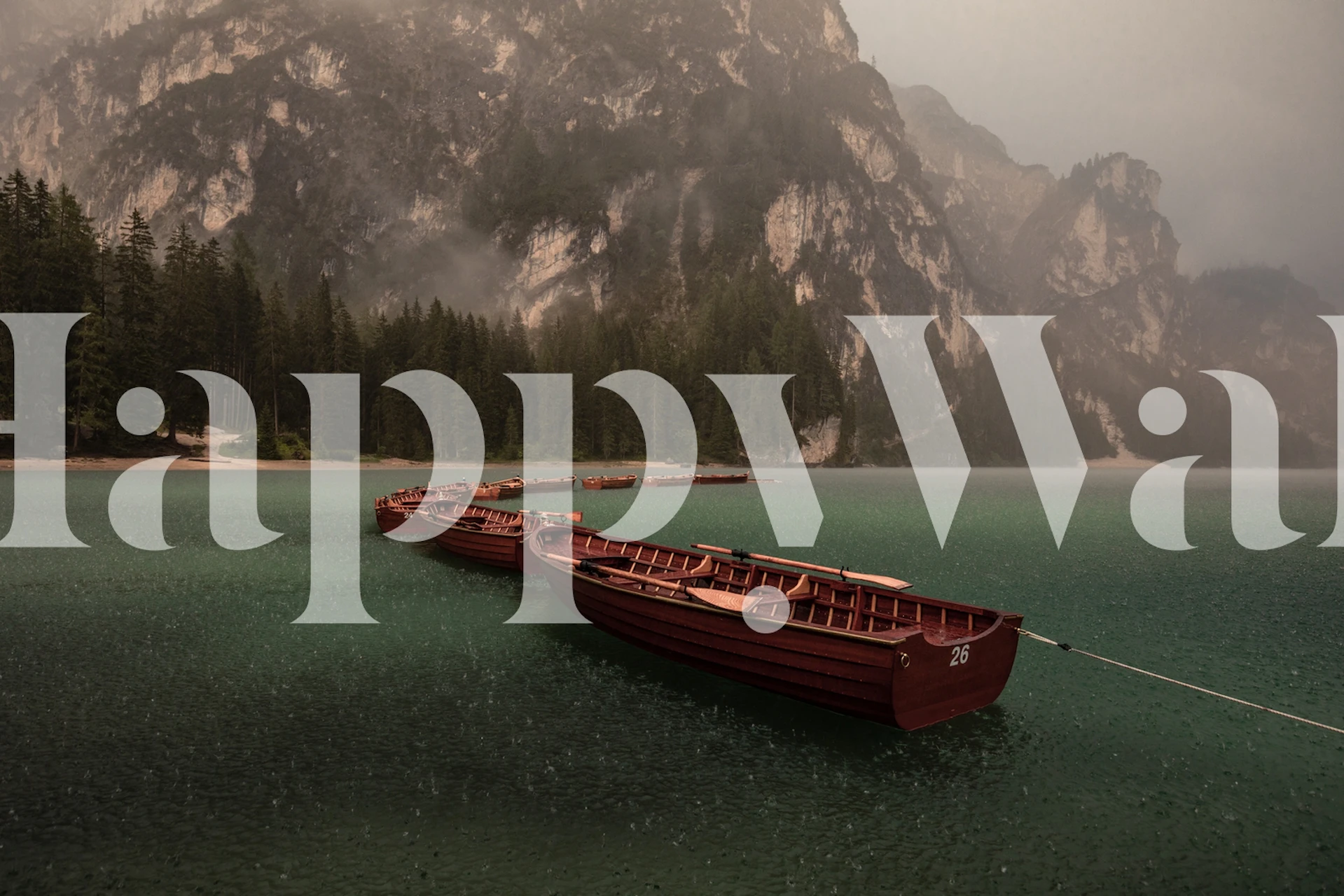Storm on Braies wallpaper showcasing a tranquil lake
