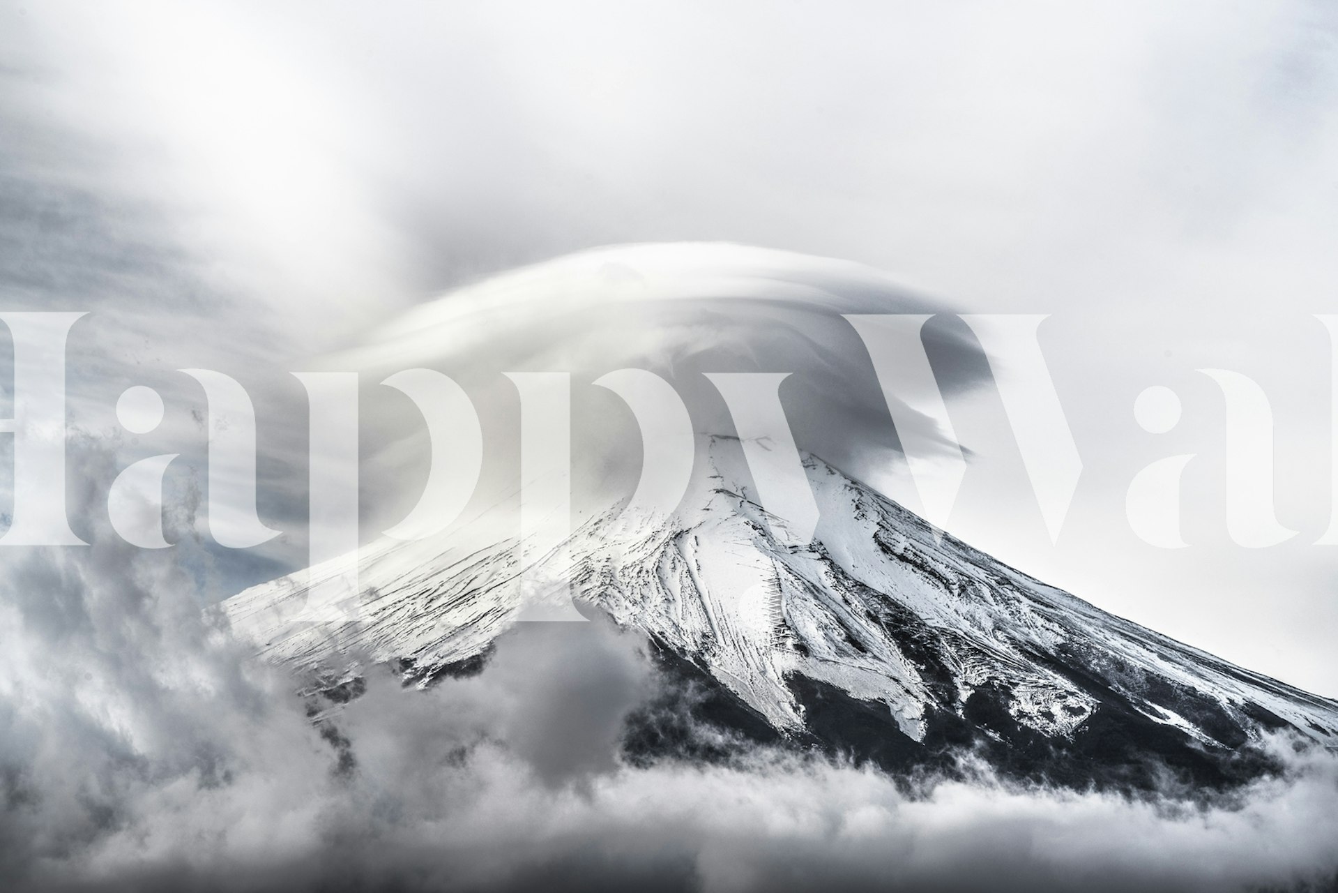 Mount Fuji med en unik molnformation