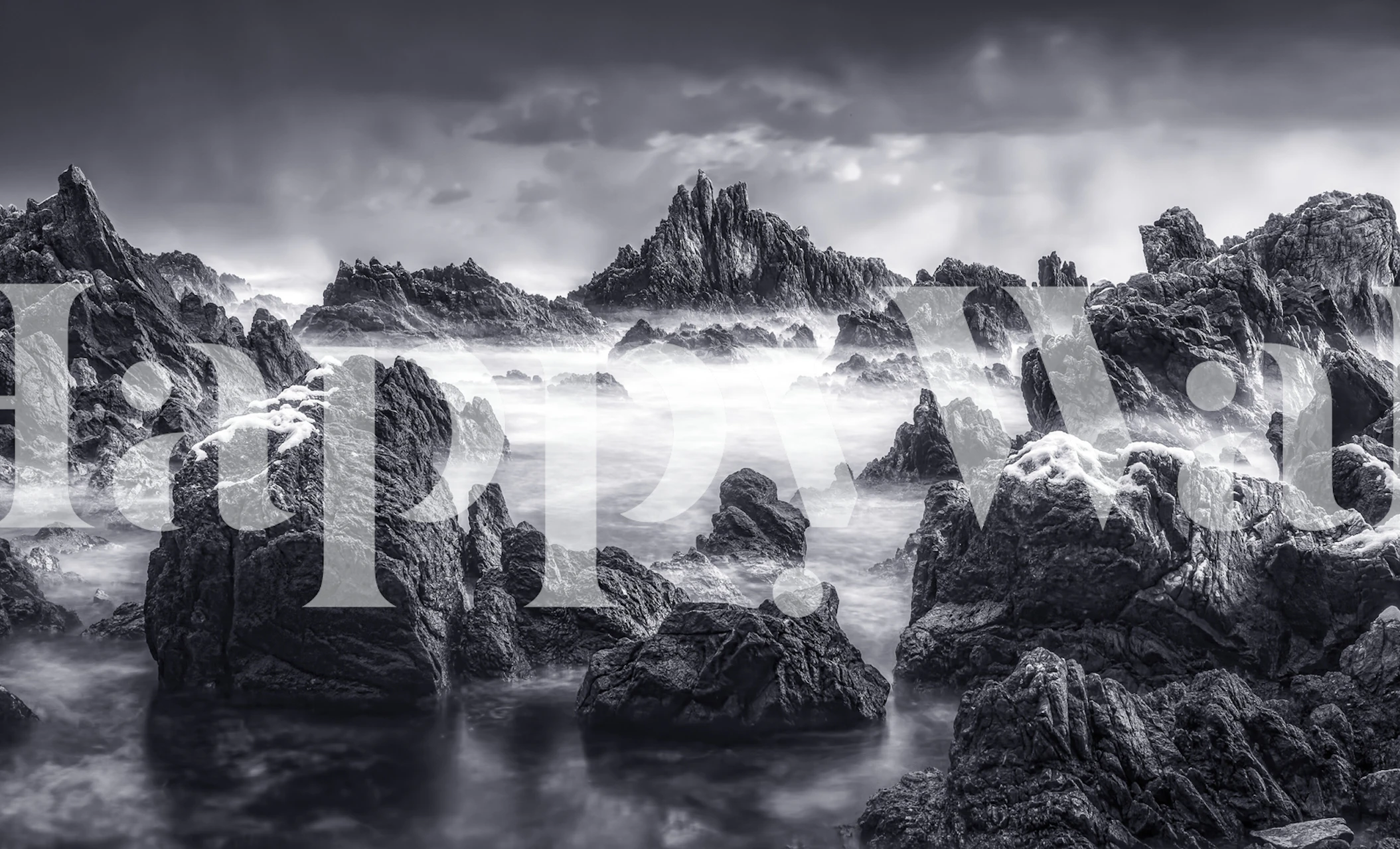 Rock wallpaper design in a room