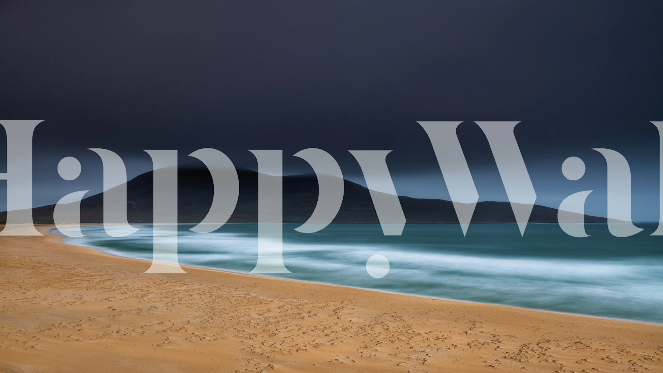 Coastal landscape with dark clouds and beach tones wallpaper