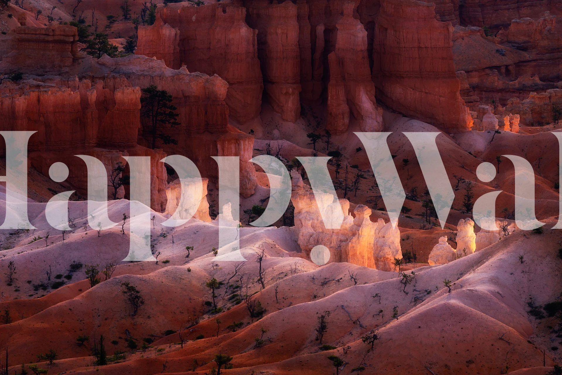 Canyon landscape with orange and beige hues wallpaper