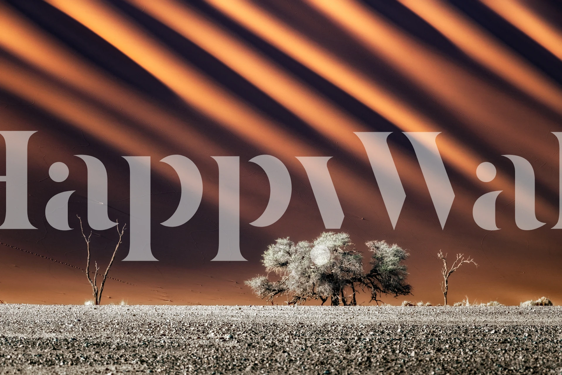 Abstract landscape wall mural with sky patterns and warm earthy tones on happywall.com
