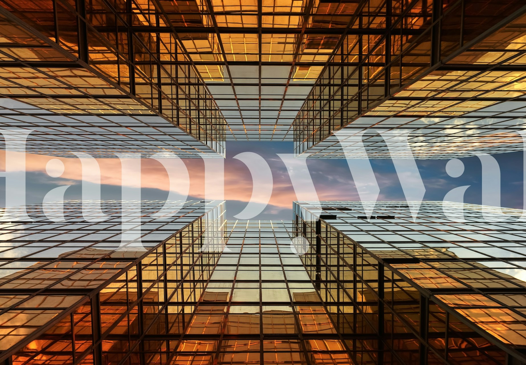 Golden Mirrors tapetdesign i et rom