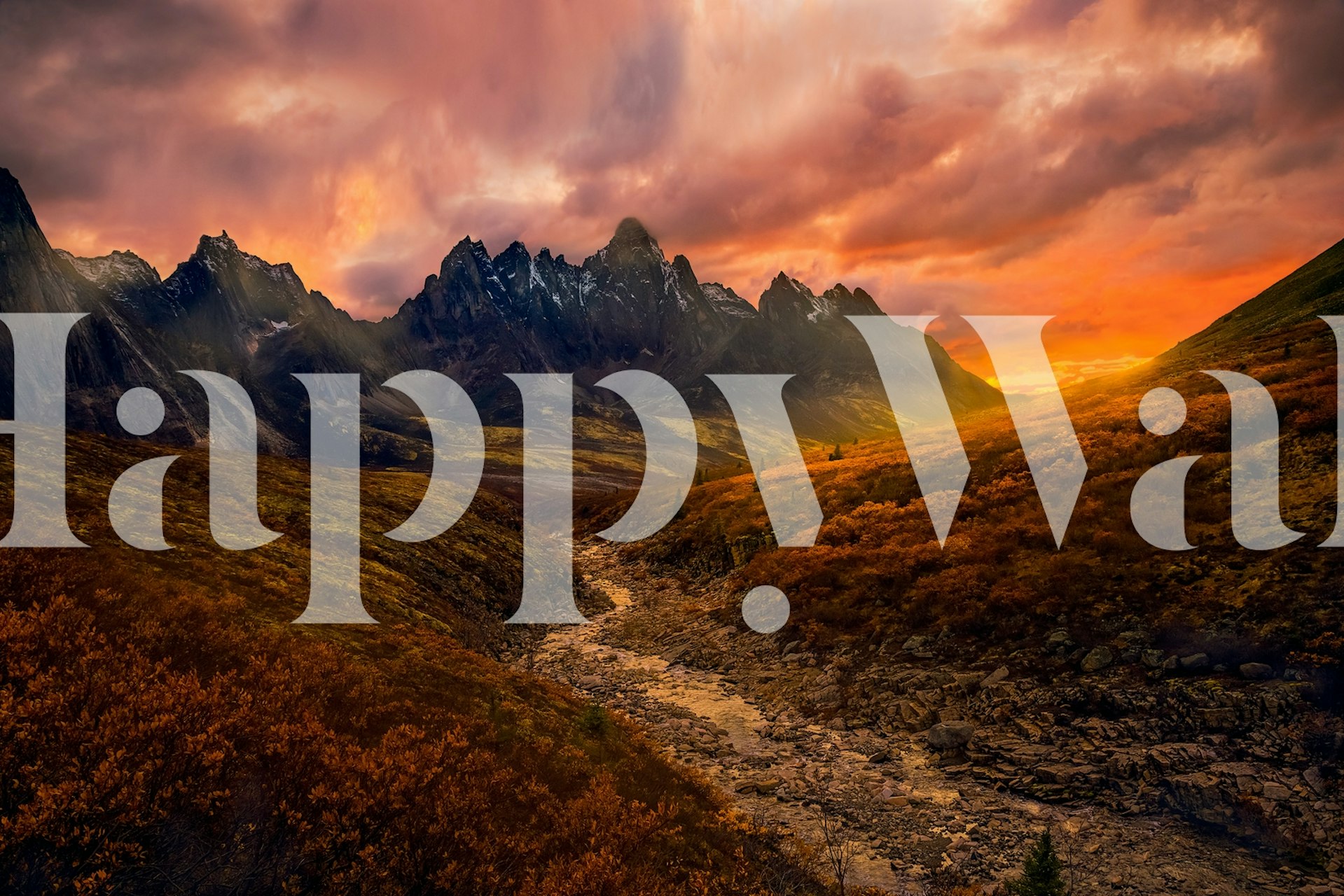 Yukon Sunset wallpaper in a cozy room