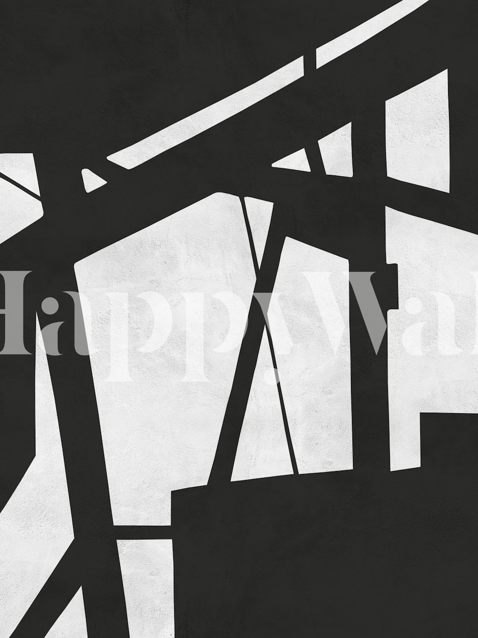 Abstract black and white geometric shapes wall mural