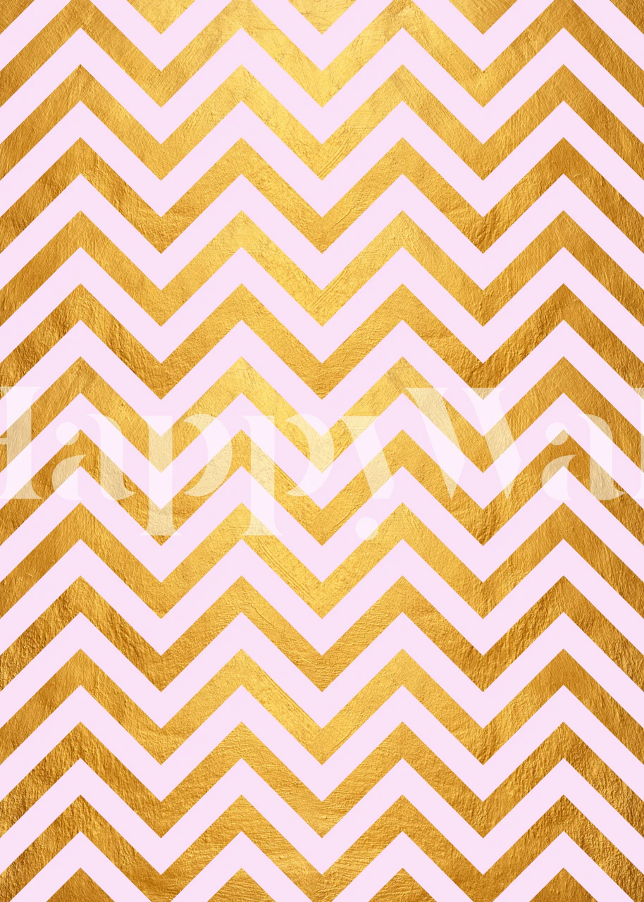 Elegantní fototapeta se zlatým chevronovým vzorem pro domácí dekoraci